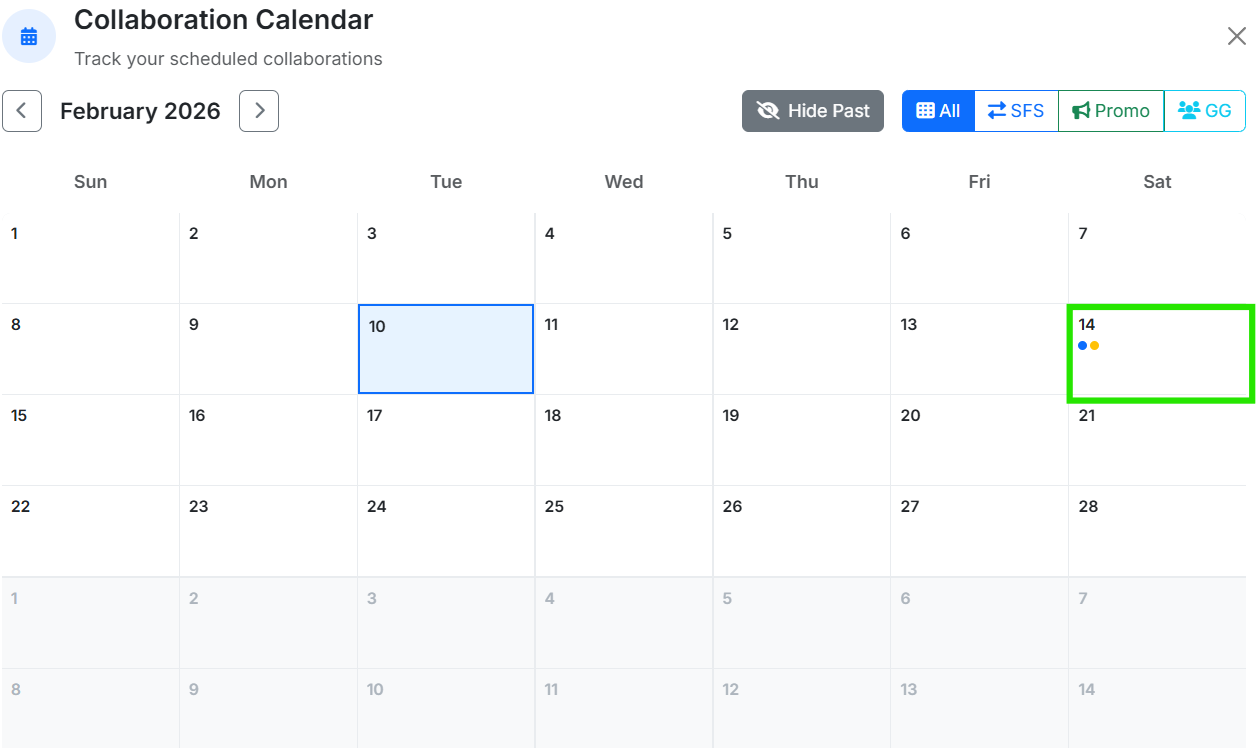 Calendar view