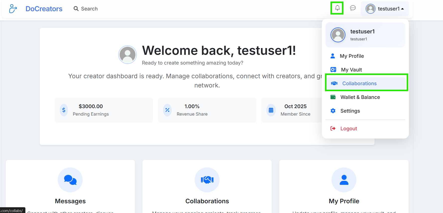 Notifications and Collaborations